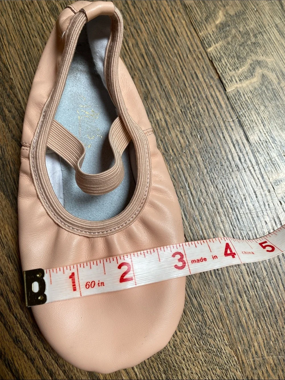 Girls Leather Pink/nude Ballet Flats with Elastic Strap